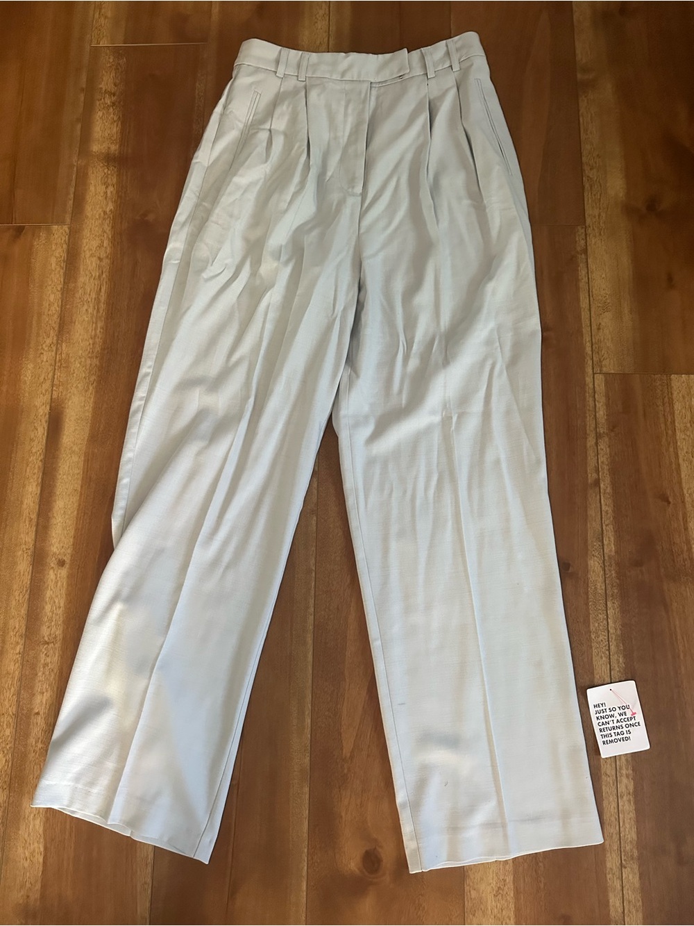 Light Blue Pleated Suit Pants